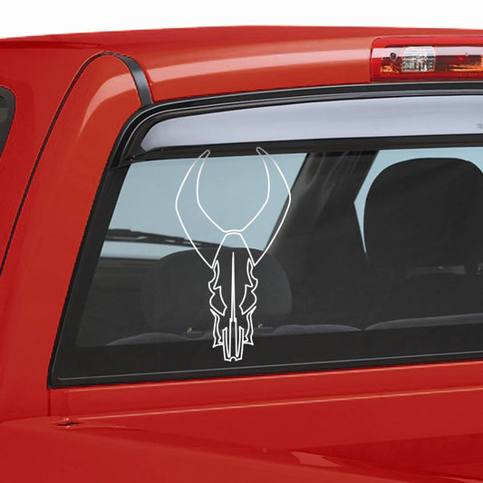 12" BULL SKULL OUTLINE DECAL